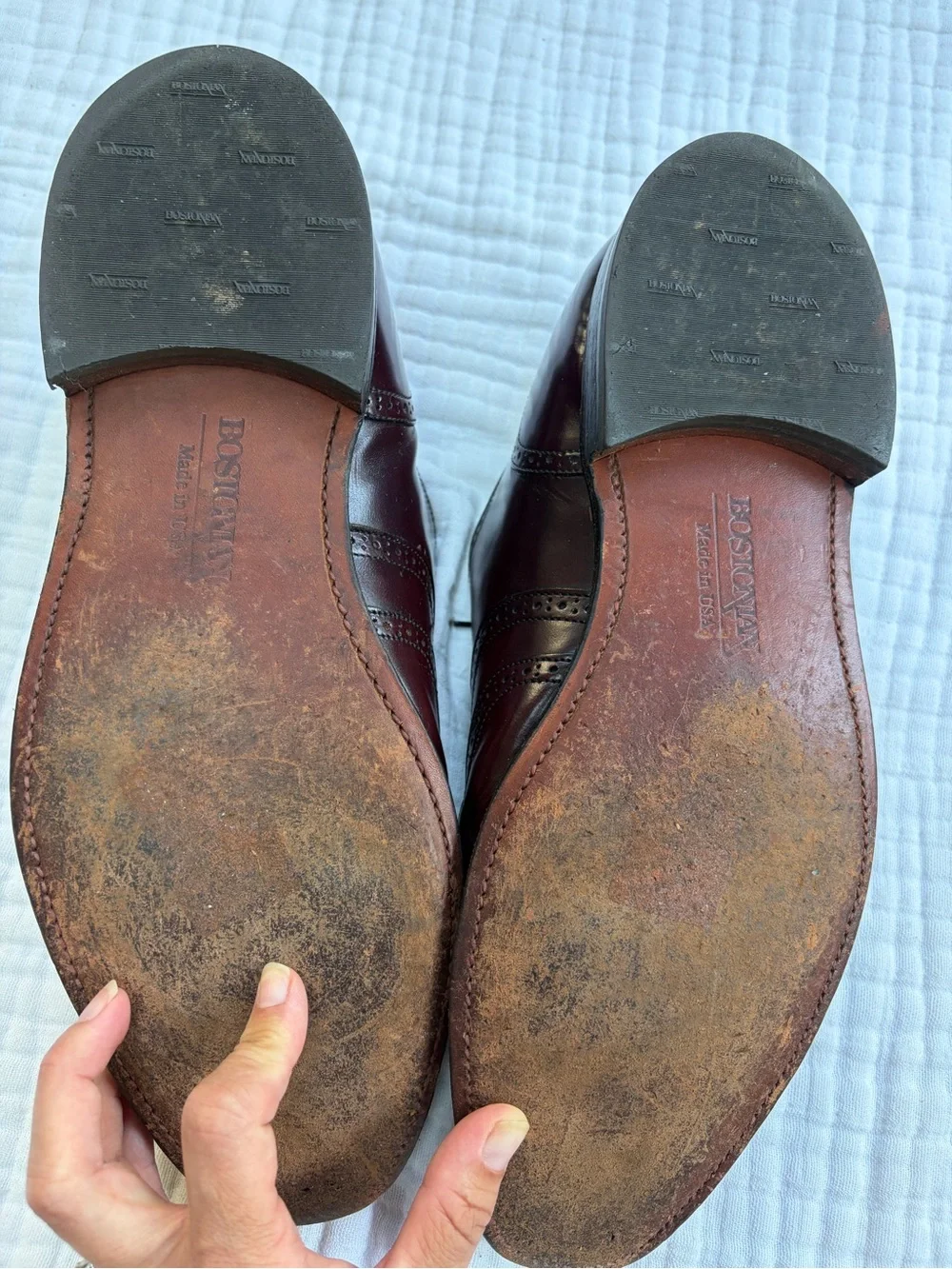Vintage Bostonian Foot Savers Men’s 11.5 Burgundy Leather Wingtip Oxford USA